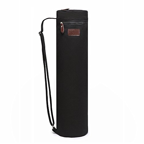 FREMOUS Yogamatten-Tasche, Durchgehender Reißverschluss für Yogamatten, doppelte Aufbewahrungstasche, Verstellbarer Schultergurt und Griff, passend für die meisten Matten (schwarz) von FREMOUS