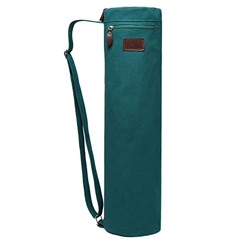 FREMOUS Yogamatten-Tasche, durchgehender Reißverschluss für Yogamatten, doppelte Aufbewahrungstasche, verstellbarer Schultergurt und Griff, passend für die meisten Matten (dunkelgrün) von FREMOUS
