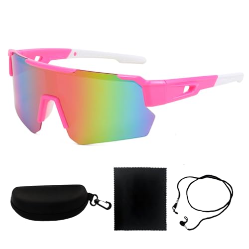 FRGITYGIFT Polarisierte Fahrrad-Sonnenbrille für Herren und Damen, UV400-Schutzrahmen, Sportbrille, verstellbar, winddicht, Sport-Sonnenbrille für Baseball, Fußball, Radfahren, Klettern von FRGITYGIFT