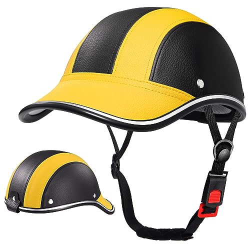 FROFILE Fahrradhelm für Damen Herren - (M, Gelb) Baseballcap Stil Männer Frauen Fahrrad Helm mit Sonnenschutz von FROFILE