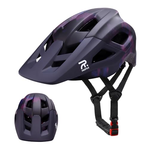 FROFILE MTB Helm Fahrradhelm mit Visier - (M, Violett) Fahrradhelm Damen MTB Helm Herren Mountainbike Helm von FROFILE