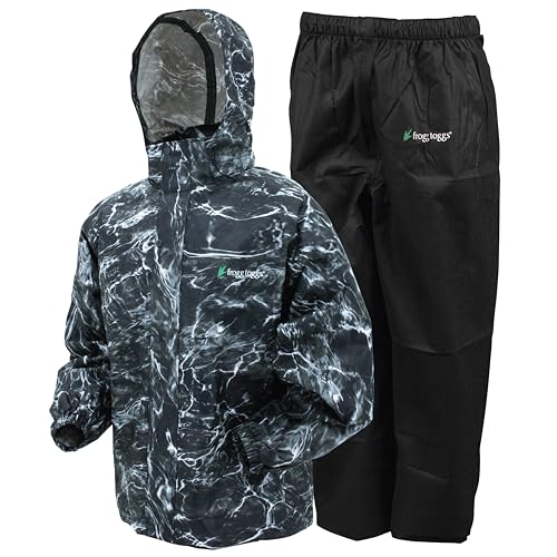 frogg toggs Herren Standard Classic All-Sport Waterproof Breathable Rain Suit MO Elements/Blacktip/Black Pants, Large von frogg toggs
