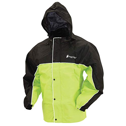 FROGG TOGGS Herren Road Toad Reflektierende wasserdichte Regenjacke, Hivis/Schwarz, L von frogg toggs