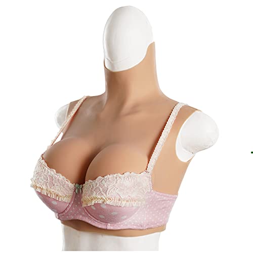 FSYH Falsche BrüSte Silikon-Brustformen Hochkragen-Brustplatten füR Crossdressing Mastektomie Transgender Drag Plate,Nude,C~Cup von FSYH