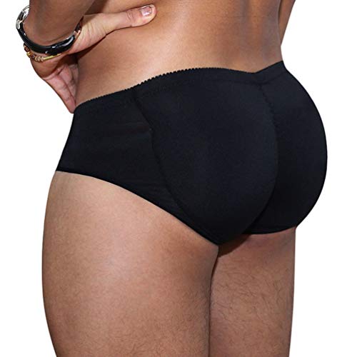 FTFDTMY Herren Butt-Enhancing Sexy Fake Ass Gesäß Shapewear Hip Enhancer Lifter Boxer Form Perfekt Gesäß,Schwarz,M von FTFDTMY