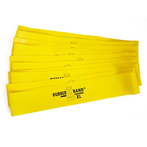 Dittmann® Rubberband XL Gelb leicht +FTM®-Übungsflyer Fitness Gummiband 20 Stück von FTM