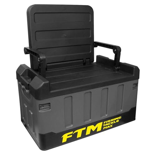 FTM Klappbox mit Sitz und Einlage - Sitzbox, Zubehörbox, Angeltruhe zum Forellenangeln von Fishing Tackle Max