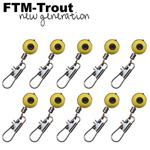 FTM Laufwirbel - 10 Angelwirbel für Futterkörbe, Bodentaster & Laufposen, Wirbel zum Matchangeln & Forellenangeln von FTM