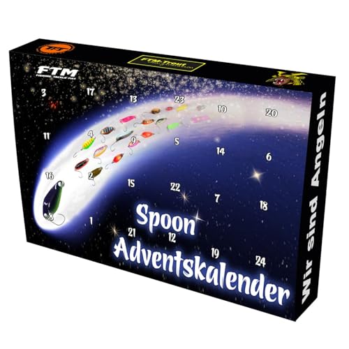 FTM Spoon Adventskalender - Kalender Angelkalender für Weihnachten, Angelköder, Kunstköder, Geschenk für Angler, Weihnachtskalender von FTM