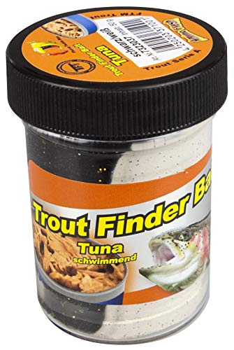 FTM TFT Trout Finder Bait Tuna Glitter Paste 50g Schwarz Weiß Schwimmend 7323037 Thunfisch Forellenteig Forellenpaste Teig Paste Forellenangeln von FTM