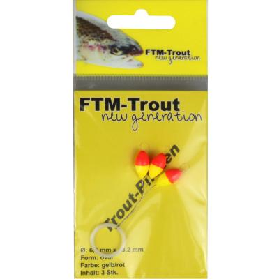 FTM Trout Piloten oval orange/gelb 6,3x13,2mm Inh.3 Stk. von FTM