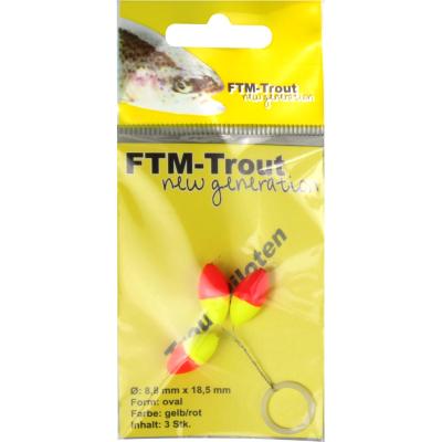 FTM Trout Piloten oval orange/gelb 8,8x18,5mm Inh.3 Stk. von FTM