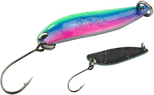 FTM Spoon Crator 2,3g - Forellenblinker, Farbe:blau-Chartreuse/schwarz von Fishing Tackle Max