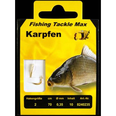 Fishing Tackle Max Haken geb. Karpfen 02 / 0,35Ø Inh.10 Stk. von FTM