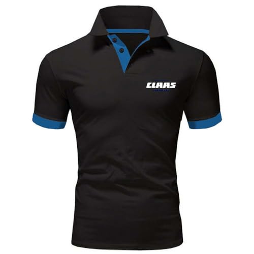 FTYEBDNC Poloshirt Herren, CL_AAS T-Shirt Männer Hemd Kontrast Kurzarm Kragen Polo Sommer Slim Fit Golf Sports Männer Frauen Shirt Black,4XL von FTYEBDNC