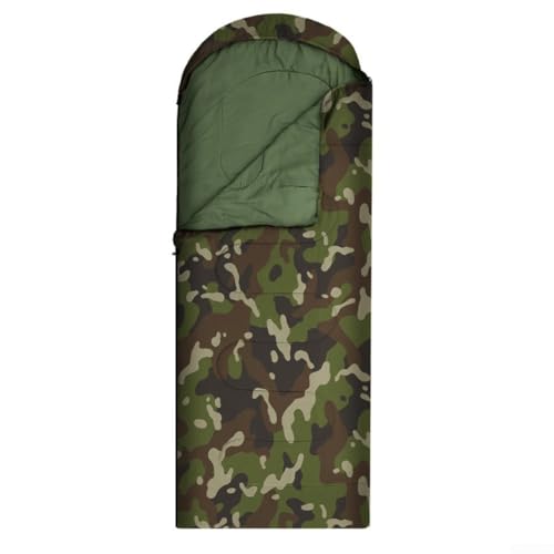 Outdoor-Schlafsack mit Camouflage-Design mit wasserdichter Muschel-Doppel-S-Naht und atmungsaktivem 170T-Polyester für den ganzjährigen Gebrauch (0,95 kg (180 + 30) x 75 cm, Dschungel-Tarnmuster) von FUBESK