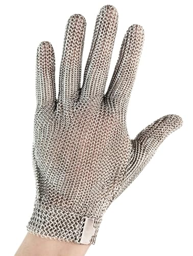 Kettenhandschuh Metzger, Schnittfeste Handschuhe Sicherheitsschutz Arbeit Handschuhe Metall Edelstahl Drahthandschuhe Cut Resistant Outdoor Gartenarbeit Küche XS von FUELIX