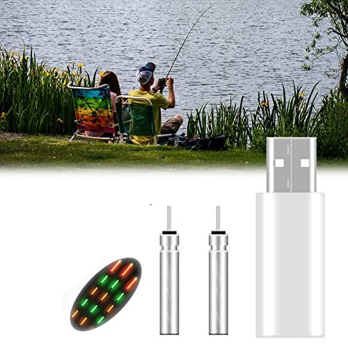 Leuchtende Elektronische Angelpose Akku Wiederaufladbare USB Ladegerät 3V Mit CR425 Batterie Set Für Nachtangeln Schwimmt Posen (1 Loch) von FUFRE