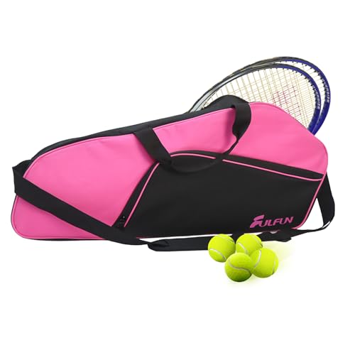 FULFUN Tennistasche mit Schuhfach, leichte Badminton-Tasche, Design für Herren, Damen, Marineblau (Rosa) von FULFUN