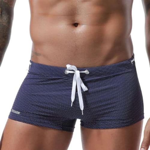 FULUJIDI Badehose Boardshorts Schwimmhose Sexy Bademode Herren Badehosen Badehose Boxershorts Herren Bikini Badeanzug Surf Badeanzug Wassersport Kleidung Kurz Lwaist84-90Cm Royal Blau von FULUJIDI