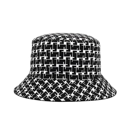 FULUJIDI Bucket Hat Hut Männer Frauen Fischer Baumwolle Mode Anti-Sonne Hüte Vintage Panama Hut 56-58 cm Plaidgestreift von FULUJIDI