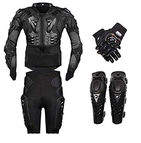 FULUOYIN Motorrad Protektorenjacke Anzug Panzer Protektorenhemd+ Hose+ kniechüzer+Handschuhe für Radfahren Reiten Motorrad Fahren Schilaufeh S-5XL von FULUOYIN