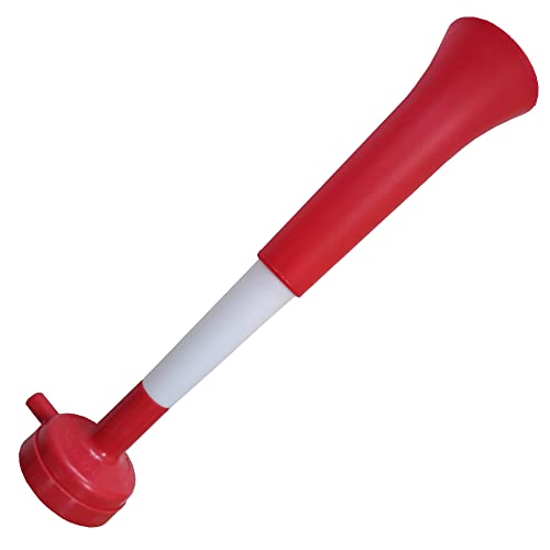 FUN FAN LINE - Pack x3 Plastik Vuvuzela Trompeten. Zubehör für Fußball- und Sportfeste. Geräuschvolles Lufthorn für die Animation. (Dänemark/Schweiz) von FUN FAN LINE