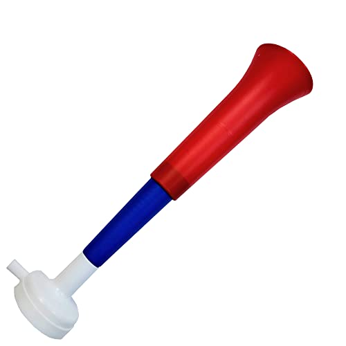 FUN FAN LINE - Pack x3 Plastik Vuvuzela Trompeten. Zubehör für Fußball- und Sportfeste. Geräuschvolles Lufthorn für die Animation. (Serbien/Kroatien) von FUN FAN LINE