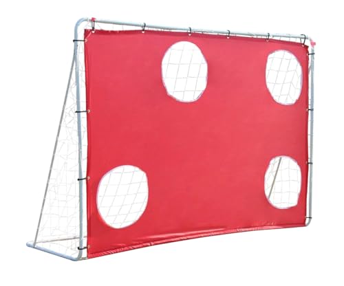 FUNJEPE Fußballtor, Stahl, 3-in-1, 210 cm x 152 cm, für den Außenbereich, Garten, Training, mit verrottungsfestem Fußballnetz, 210 cm von FUNJEPE