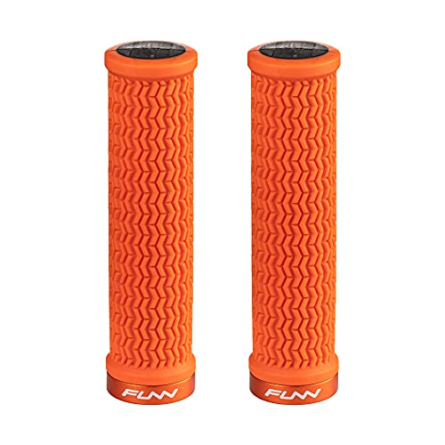 Funn Holeshot Mountainbike-Griffe mit Einzelklemmung, Innendurchmesser von 22 mm, Griffenden gehärtet (Orange) von FUNN
