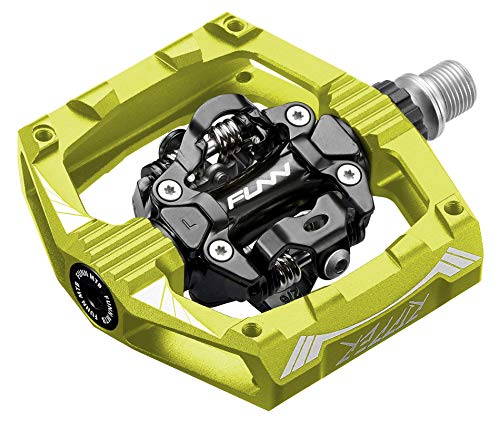 Funn Ripper Mountain Bike Clipless Pedals, Rocker Clip/Federbelasteter Einrastmechanismus, Kompatibel mit SPD Cleats, 9/16 CrMo Achse Fahrradpedale für MTB/Gravel Cycling (Grün) von FUNN