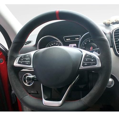 FUNOJIM Auto Lenkradabdeckung Geflecht, für Mercedes Benz W176 W246 W205 C117 C218 X218 W213 X253 C253 W166 C292 von FUNOJIM