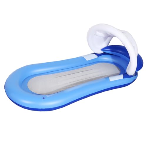 FUNOMOCYA Aufblasbare Wasserhängematte mit Abnehmbarem Sonnendach PVC Schwimmliege mit Netz Aufblasbarer Pool Recliner für Erwachsene Faltbar Komfortabel für Strand See und Schwimmbad von FUNOMOCYA