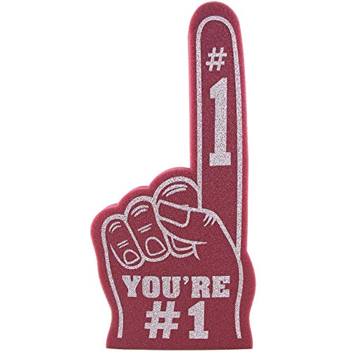 Riesiger Schaumstoff-Finger, 45.7 cm, "You're Number 1", für alle Gelegenheiten, Cheerleading für Sport, aufregende lebendige Farben, Verwendung als Pompons, Schule, Geschäft von FUNSTITUTION