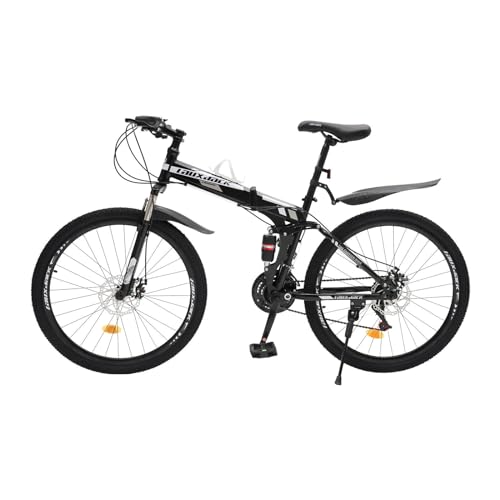 FUNYSF 26" Faltrad 21 Speed Bike MTB Mountainbike Faltrad höhenverstellbar, Full Suspension Folding Bike von FUNYSF