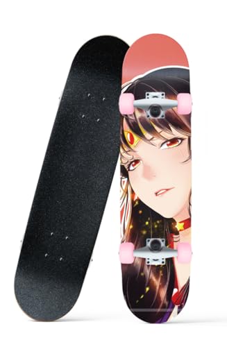 31 x 8 Zoll American Girl Skateboard, 7-Ply Maple Longboard mit ABEC-7 Kugellager für Anfänger, Jugendliche und Kinder. von FURAHI