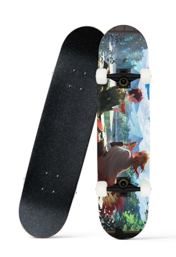 31 x 8 Zoll Skateboard Ghosting, 7-Ply Maple Longboard mit ABEC-7 Kugellager für Anfänger, Jugendliche und Kinder. von FURAHI
