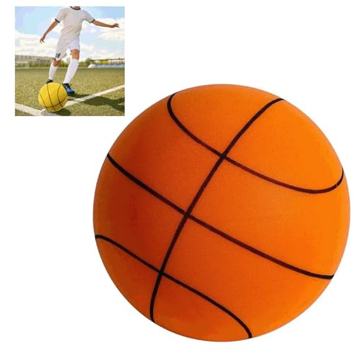 FUXNGZI Leiser Springender Basketball,Silent Basketball, Mute Ball Indoor Silent Basketball für den Innenbereich, Lautloser Basketball mit hoher Dichte Indoor Sports Training Toy (24cm, Orange) von FUXNGZI