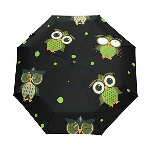 Niedliche Eule Vogel Regenschirm Taschenschirm Automatische Umbrella Winddichte Sonnenschutz Regenschirme Taschenschirme für Damen Herren von FVFV