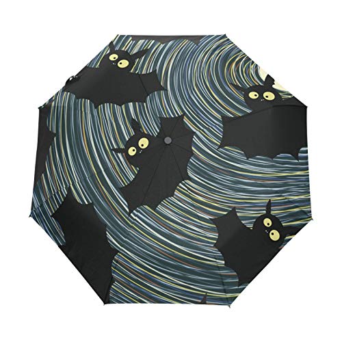 Ultraschallwelle Dunkle Fledermaus Regenschirm Taschenschirm Automatische Umbrella Winddichte Sonnenschutz Regenschirme Taschenschirme für Damen Herren von FVFV
