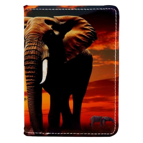 FVQL Reisepasshülle, 10,2 x 14,9 cm, Reisezubehör für Damen und Herren, afrikanisches Muster, Elefant, Tier, Mehrfarbig4357, 10x14cm/4x5.5 in von FVQL