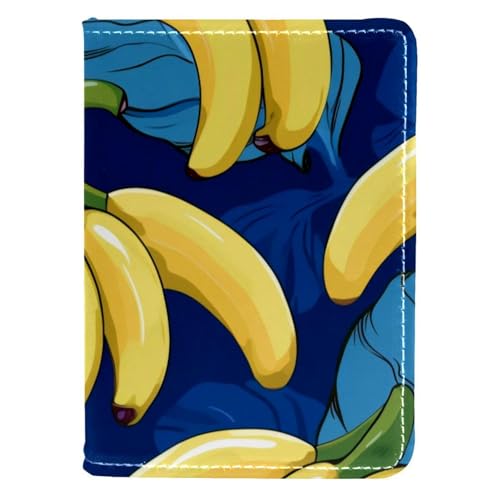 FVQL Reisepasshülle aus Kunstleder, 10,2 x 14,9 cm, Bananenblätter-Muster, Obst, Mehrfarbig1697, 10x14cm/4x5.5 in von FVQL