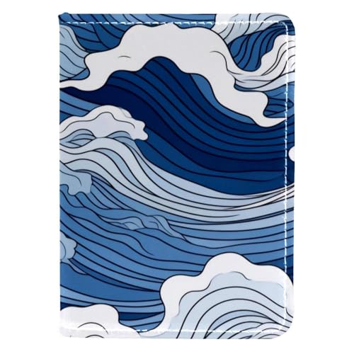 FVQL Reisepasshülle aus Kunstleder, 10,2 x 14,9 cm, abstrakte Meereswelle, Mehrfarbig3127, 10x14cm/4x5.5 in von FVQL