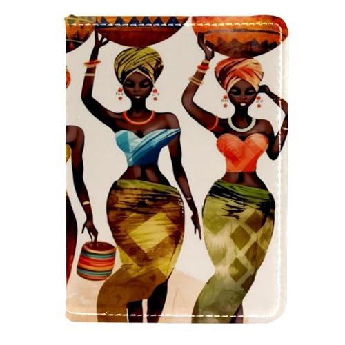 FVQL Reisepasshülle für Reisen, 11,4 x 16,5 cm, Cartoon-afrikanische Frauen, Muster, Color3504, 11.5x16.5cm/4.5x6.5 in von FVQL