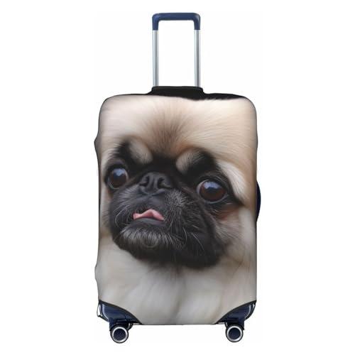 FWJZDSP Gepäckabdeckung mit Pekingese-Hund-Motiv, Reisegepäckabdeckungen, elastisch, waschbar, Kofferschutz, Kratzfest, schmutzig, Kofferabdeckungen, staubdicht, passend für Gepäck von 18 bis 32 Zoll von FWJZDSP
