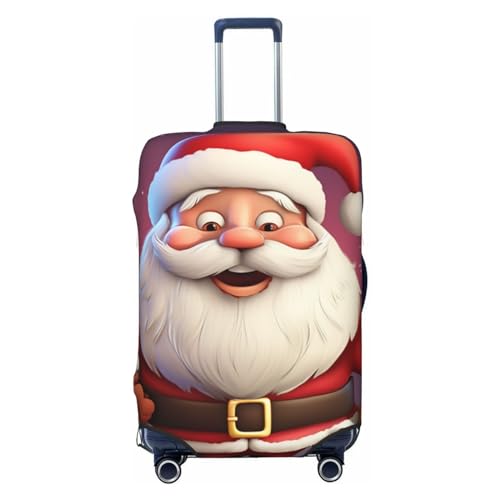FWJZDSP Gepäckabdeckung mit Weihnachtsmann-Aufdruck, dehnbarer Kofferschutz, Kratzfest, waschbar, für 18-32 Zoll großes Gepäck von FWJZDSP