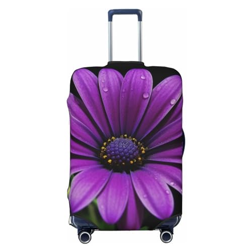 FWJZDSP Gepäckabdeckung mit lila Gänseblümchen-Druck, dehnbarer Kofferschutz, Kratzfest, Reisekoffer-Abdeckung, waschbare Gepäckabdeckungen für 18-32 Zoll Gepäck von FWJZDSP