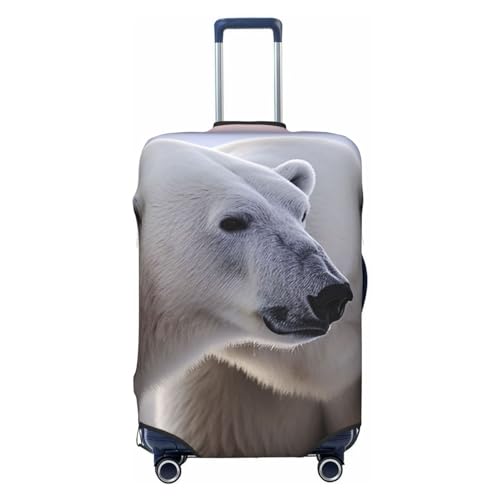 FWJZDSP Gepäckhülle mit Eisbären-Motiv, dehnbarer Kofferschutz, Kratzfest, Reisekoffer-Abdeckung, waschbar, für Gepäck von 18–32 Zoll von FWJZDSP