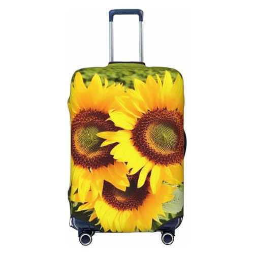 Gepäckabdeckung mit herzförmigem Sonnenblumen-Aufdruck, Reisegepäckabdeckungen, elastisch, waschbar, Kofferschutz, kratzfest, Schmutz, Kofferabdeckungen, staubdicht, passend für Gepäck von 18 bis 32 von FWJZDSP