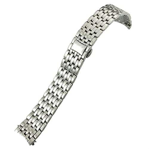20 mm 16 mm 19 mm Edelstahl-Uhrenarmband Ersatz für Omega De Ville Prestige Orbis Edition Uhrenarmband Metall glänzendes Armband (Farbe: Silber, Größe: 16 mm) von FXJHZH